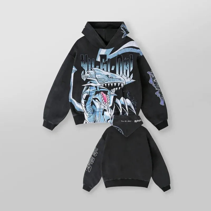 ♥ 2025 New Blue Eyes White Dragon Graphic Hoodies Men Grunge Streetwear Sweatshirt Tops Oversized Hoodie Gothic Harajuku ★☆ly99