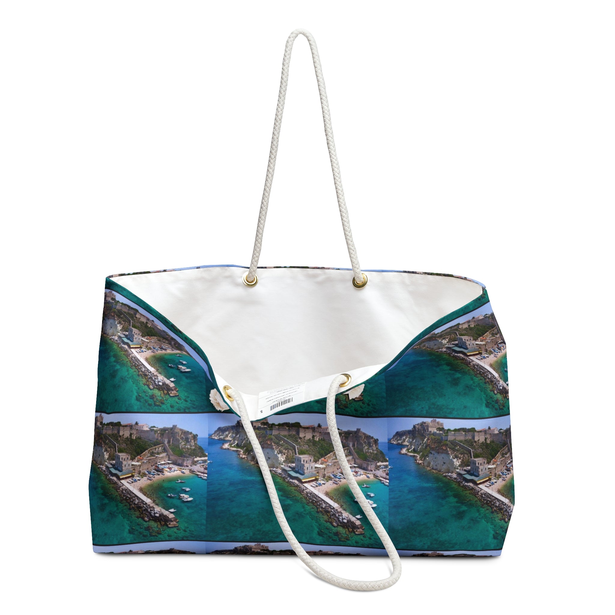 Coastal Aerial Weekender Bag — Beach Travel Tote isola Tremiti