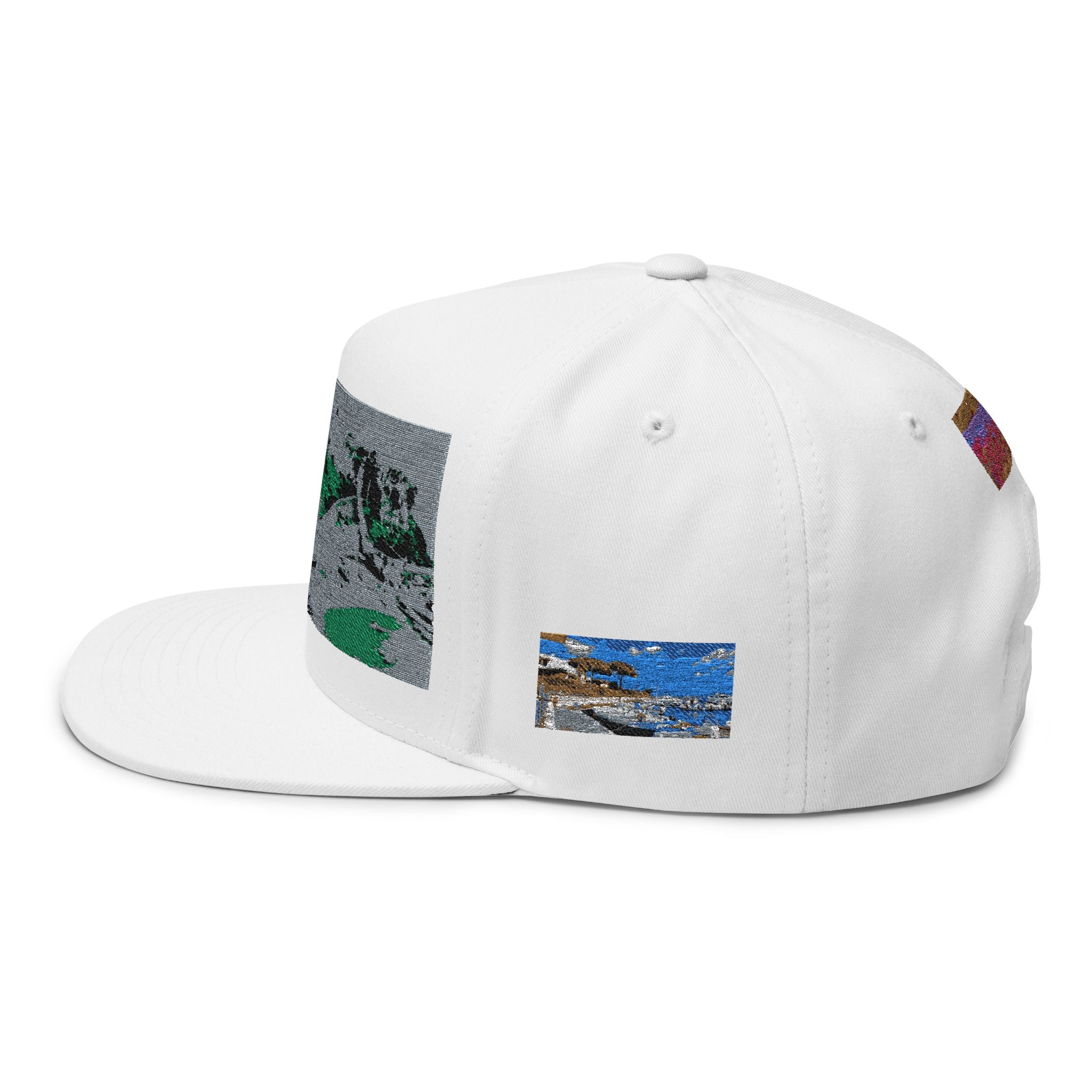 Embroidered Flat Bill Cap with Vintage Sport Graphic Sardegna puntaldia Sardegna  isola di tremiti