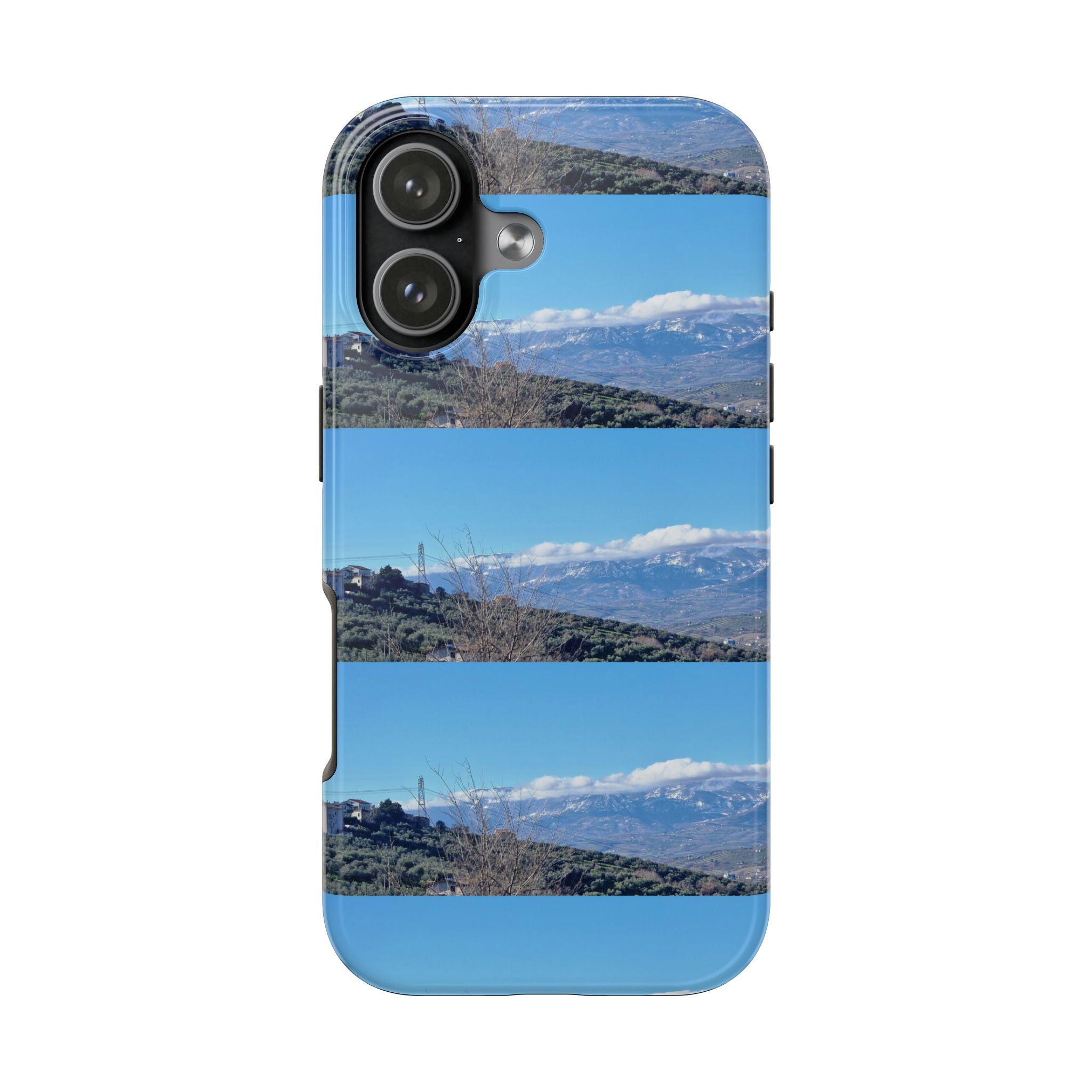 Mountain Vista Tough Phone Case — Scenic Blue Landscape Phone Cover belvedere Moscufo