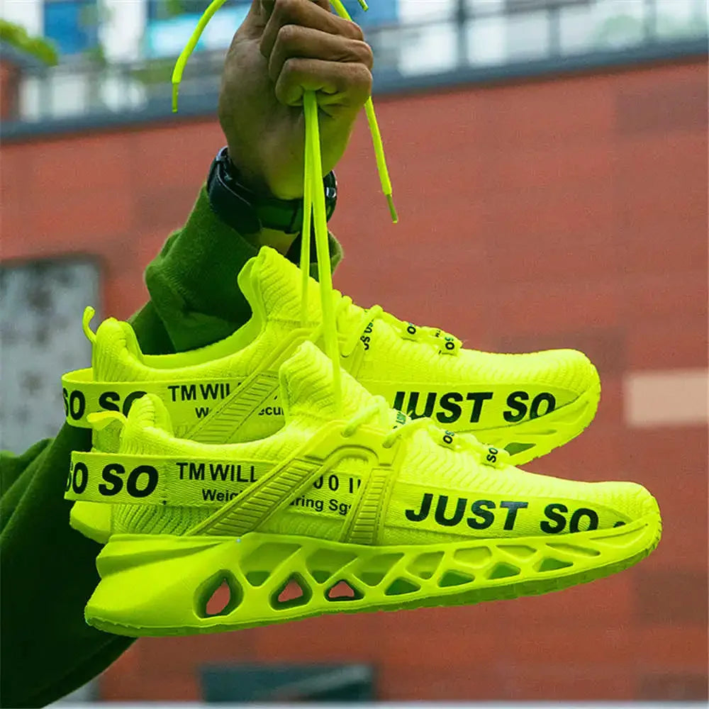 Yellow Super Big Size Spring Boots Woven Grey Sneakers Comfortable Men's Shoes Sports Unusual Cool Luxury Brand