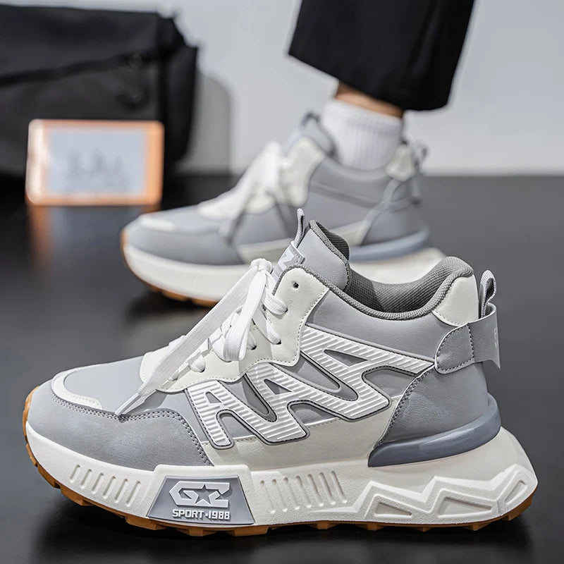 Thick Sole Trend 2025 New Autumn New Footwear for Men Fashion Sports Shoes Male Slip on Man Casual Sneakers Outdoor Comfort Lace