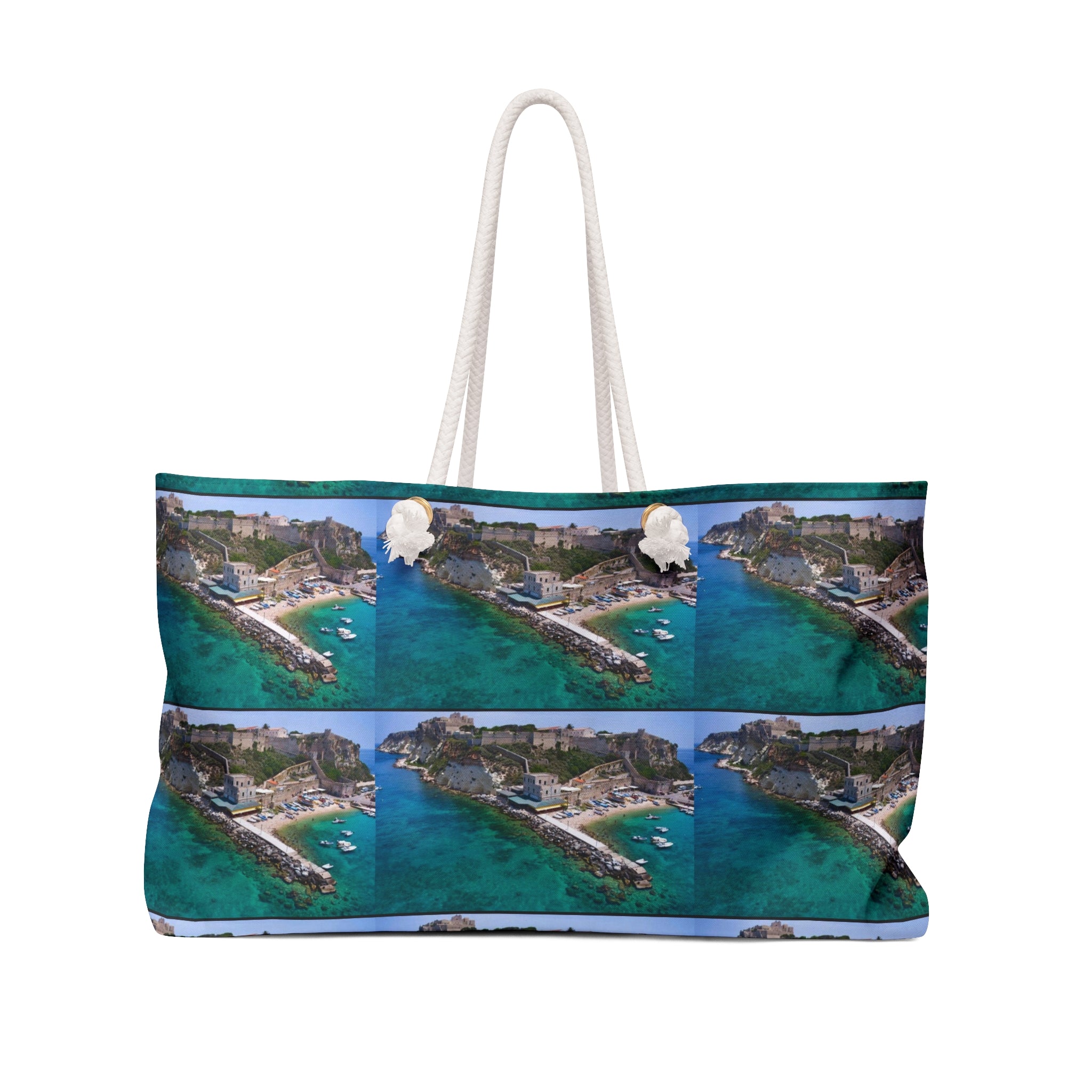 Coastal Aerial Weekender Bag — Beach Travel Tote isola Tremiti