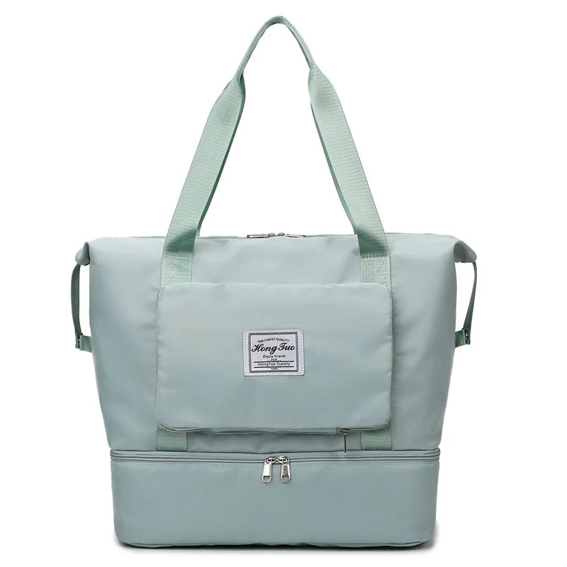 Large Capacity Travel Folding Bag Girl Waterproof Extendable Duffle Gym Bags Shoes Bottom Dry Wet Separation Women Luggage Bags