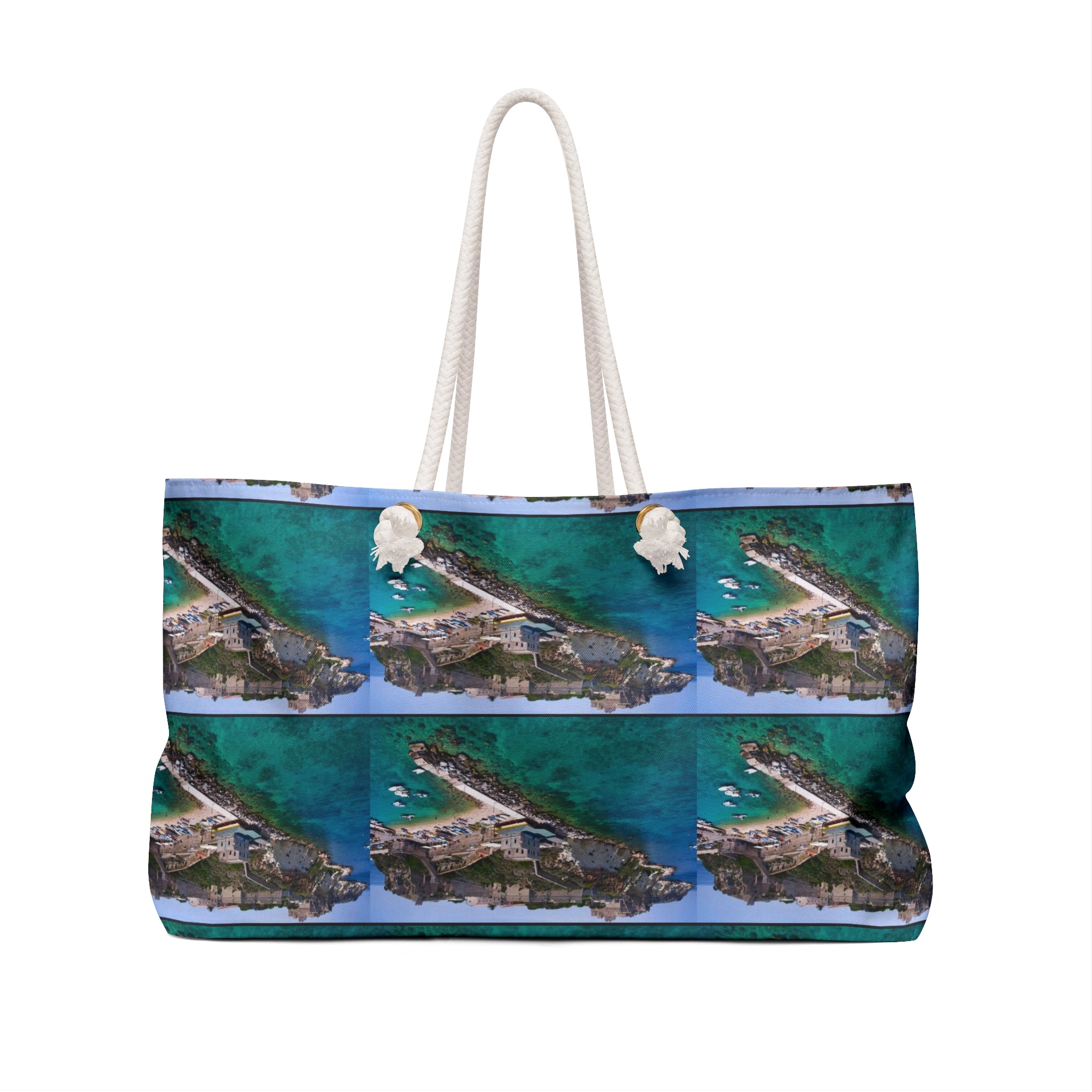 Coastal Aerial Weekender Bag — Beach Travel Tote isola Tremiti
