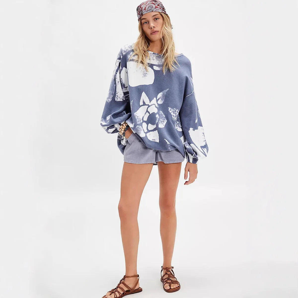Autumn Bluzy Damskie Women's Oversized Loose And Stylish Printed Round Neck Long-sleeved T-shirt Felpa Donna Pull Oversize Femme