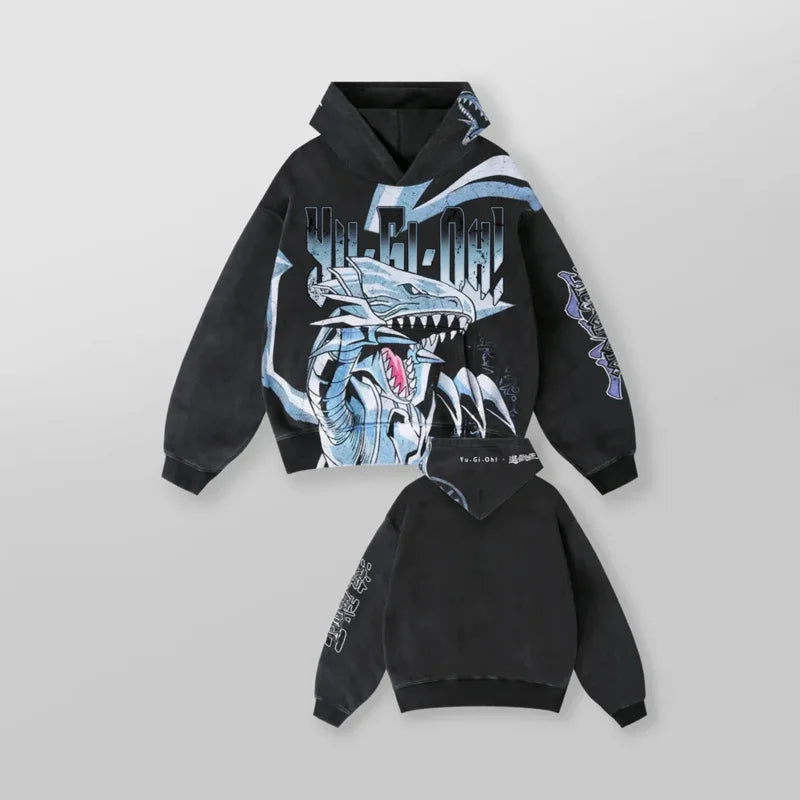 ♥ 2025 New Blue Eyes White Dragon Graphic Hoodies Men Grunge Streetwear Sweatshirt Tops Oversized Hoodie Gothic Harajuku ★☆ly99