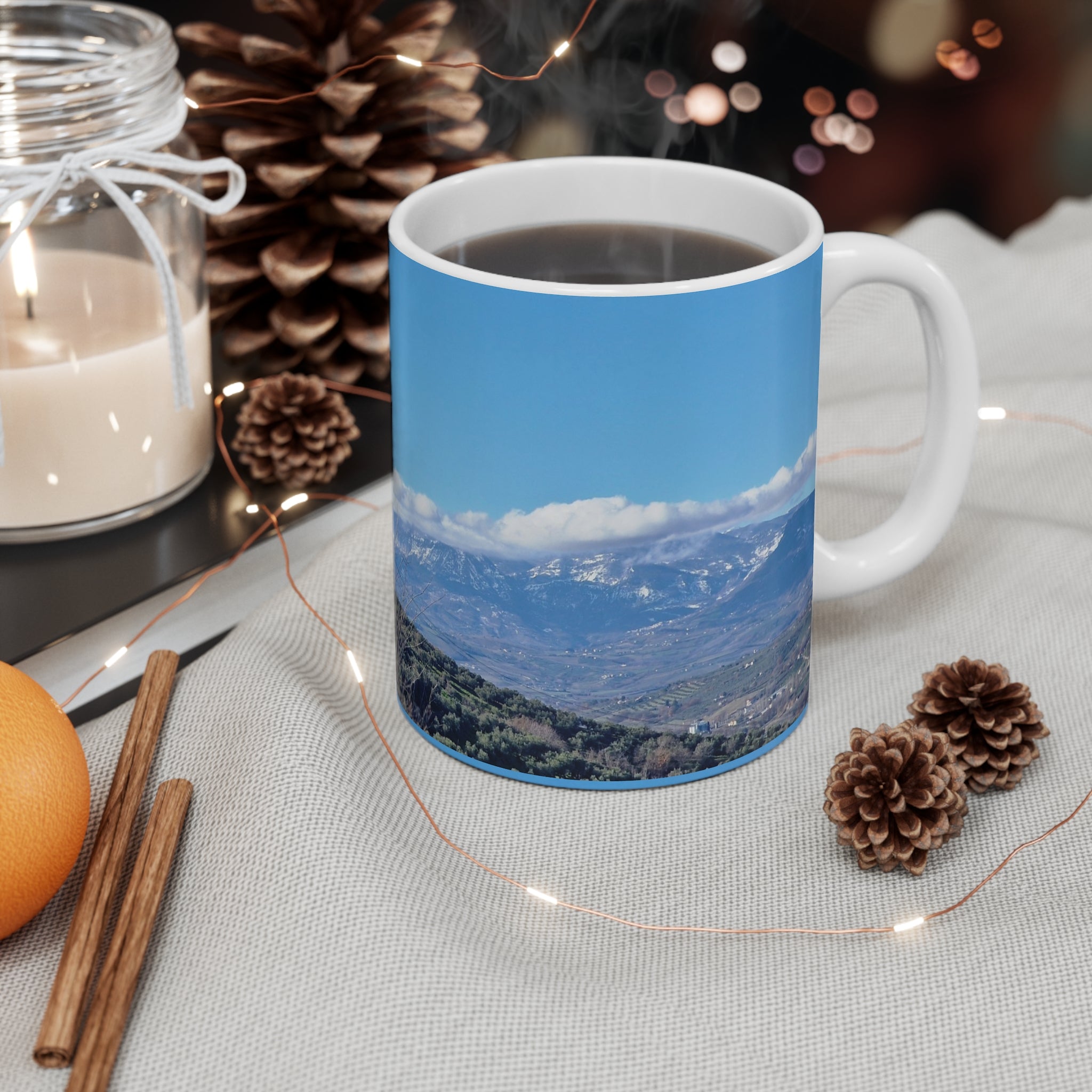 Belvedere Moscufo Mountain View Coffee Mug – Scenic Snow-Capped Peaks 11oz