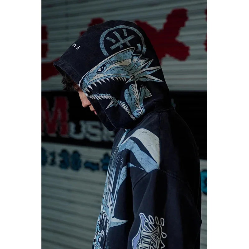 ♥ 2025 New Blue Eyes White Dragon Graphic Hoodies Men Grunge Streetwear Sweatshirt Tops Oversized Hoodie Gothic Harajuku ★☆ly99