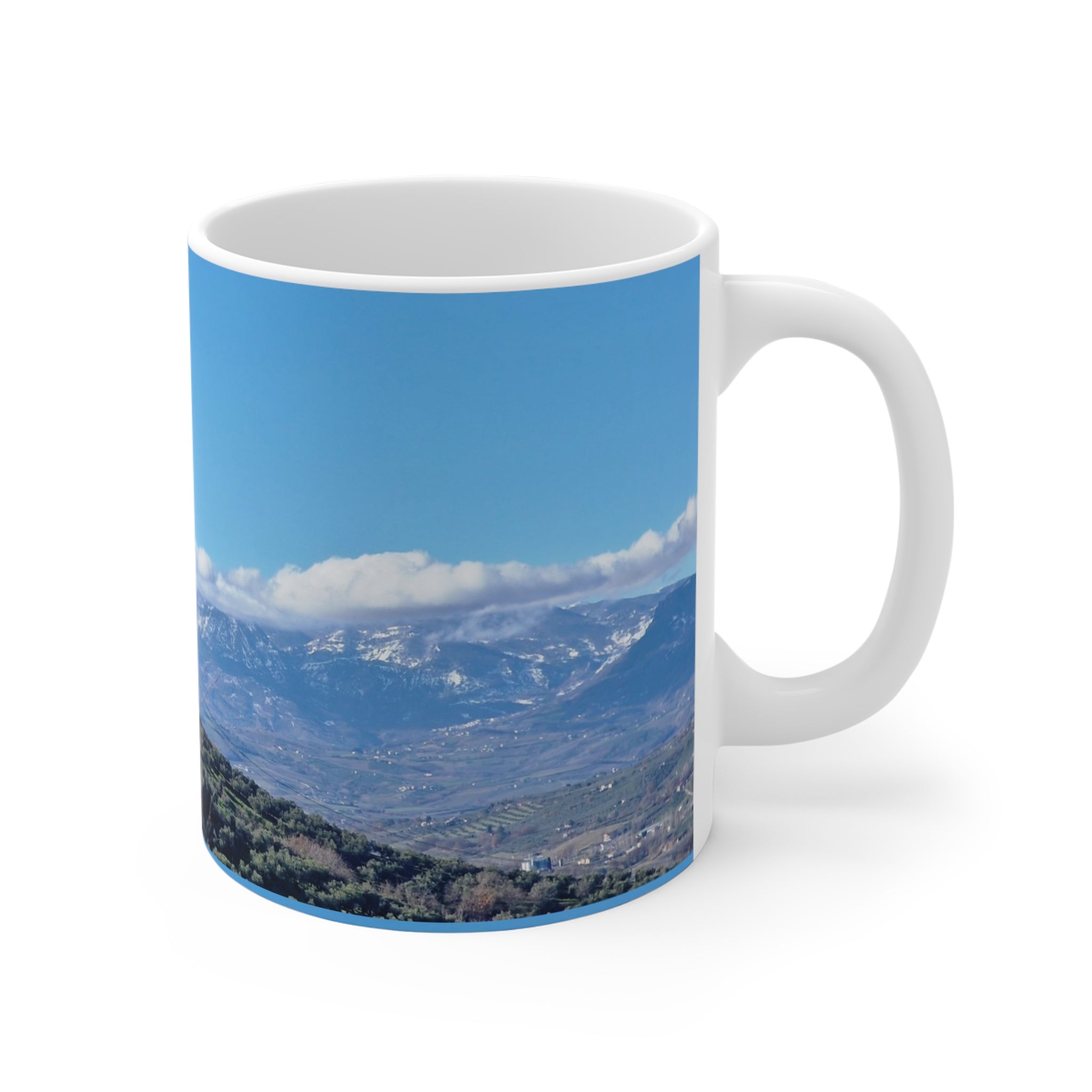 Belvedere Moscufo Mountain View Coffee Mug – Scenic Snow-Capped Peaks 11oz