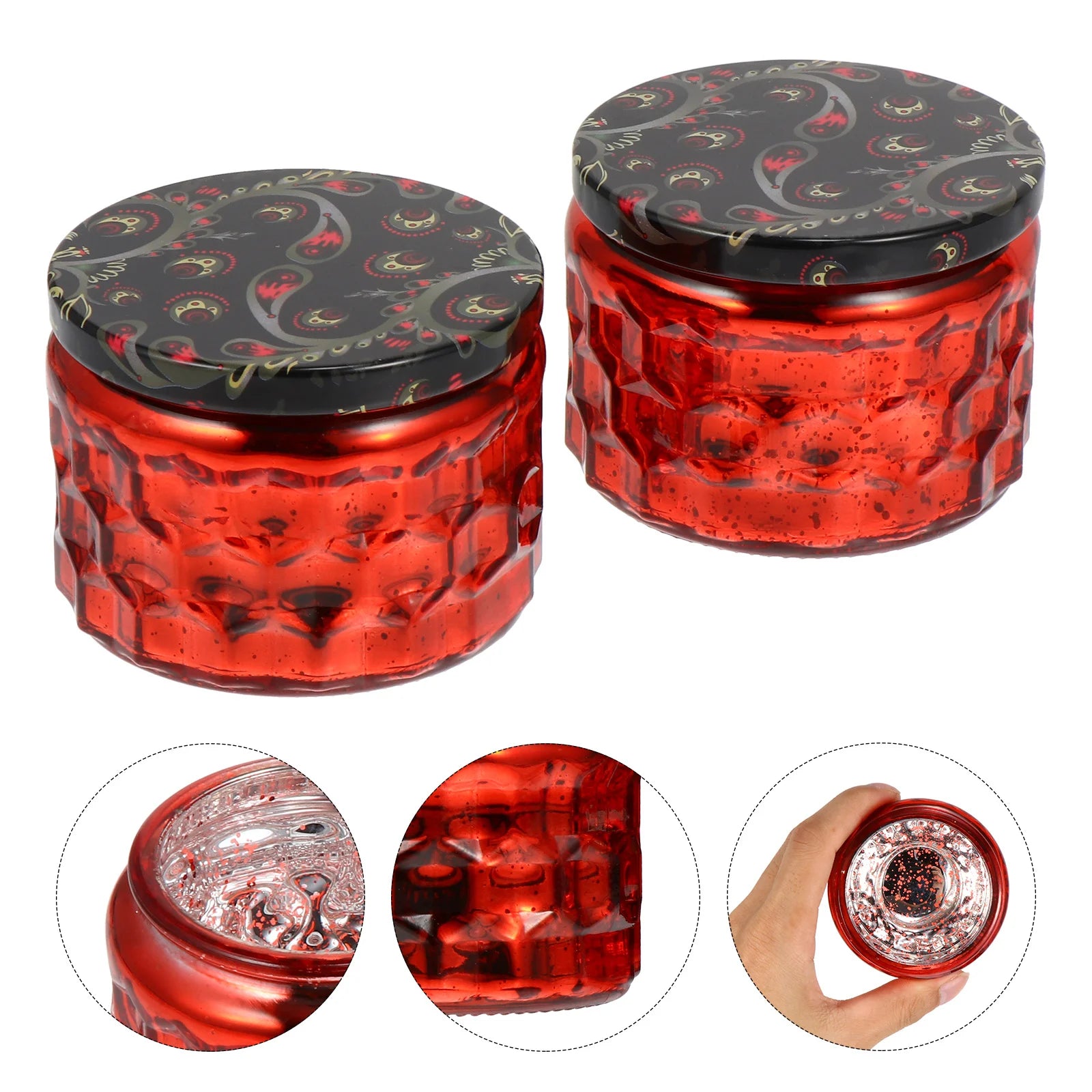 1Set Cup High Quality Glass DIY Handmade Container Lid for Bedroom Living Room Office Decorative Use