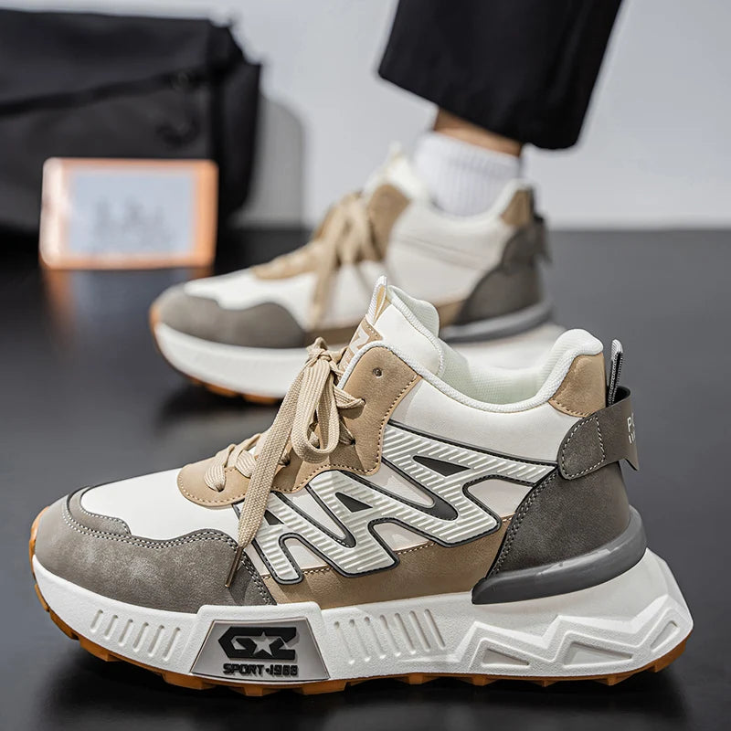 Thick Sole Trend 2025 New Autumn New Footwear for Men Fashion Sports Shoes Male Slip on Man Casual Sneakers Outdoor Comfort Lace