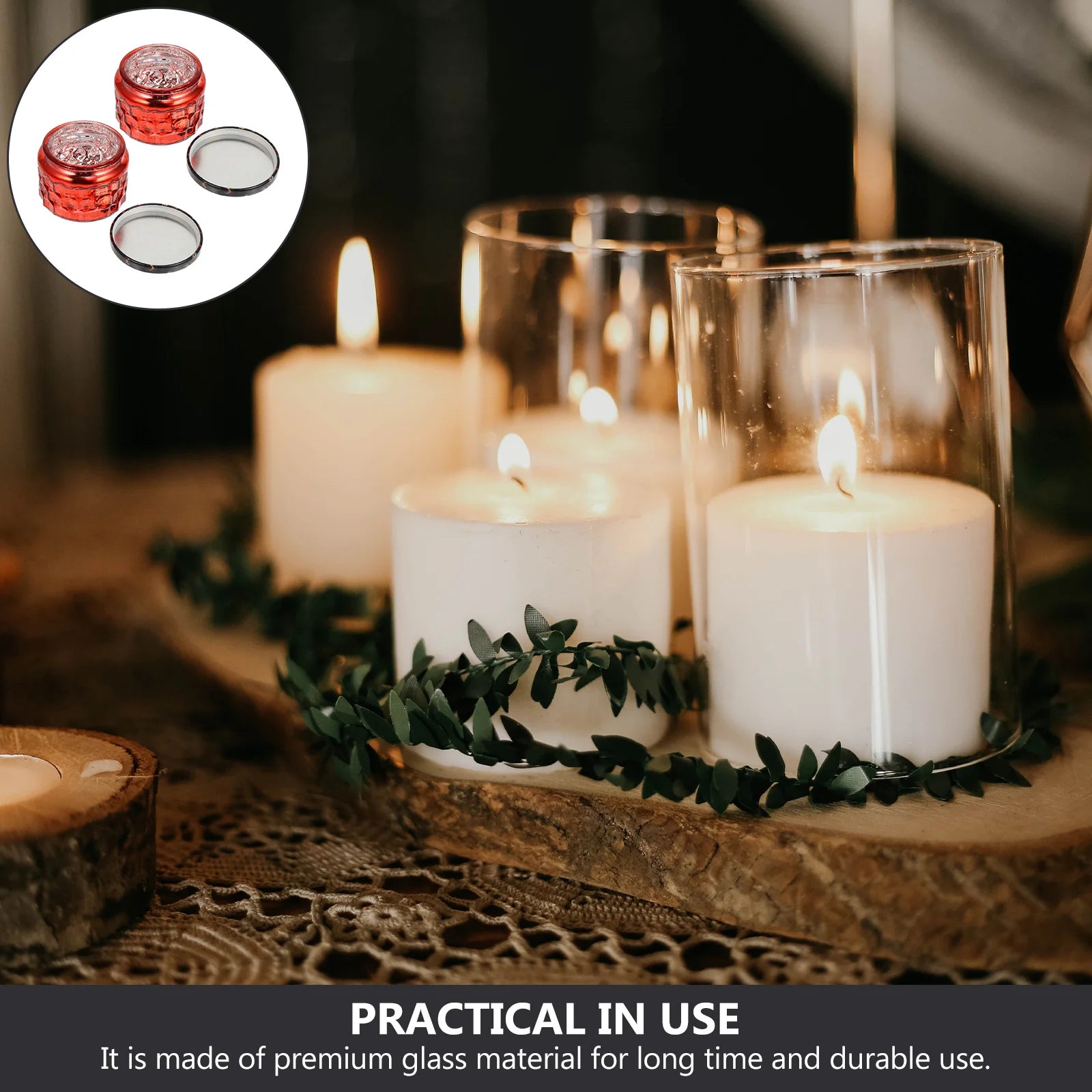 1Set Cup High Quality Glass DIY Handmade Container Lid for Bedroom Living Room Office Decorative Use