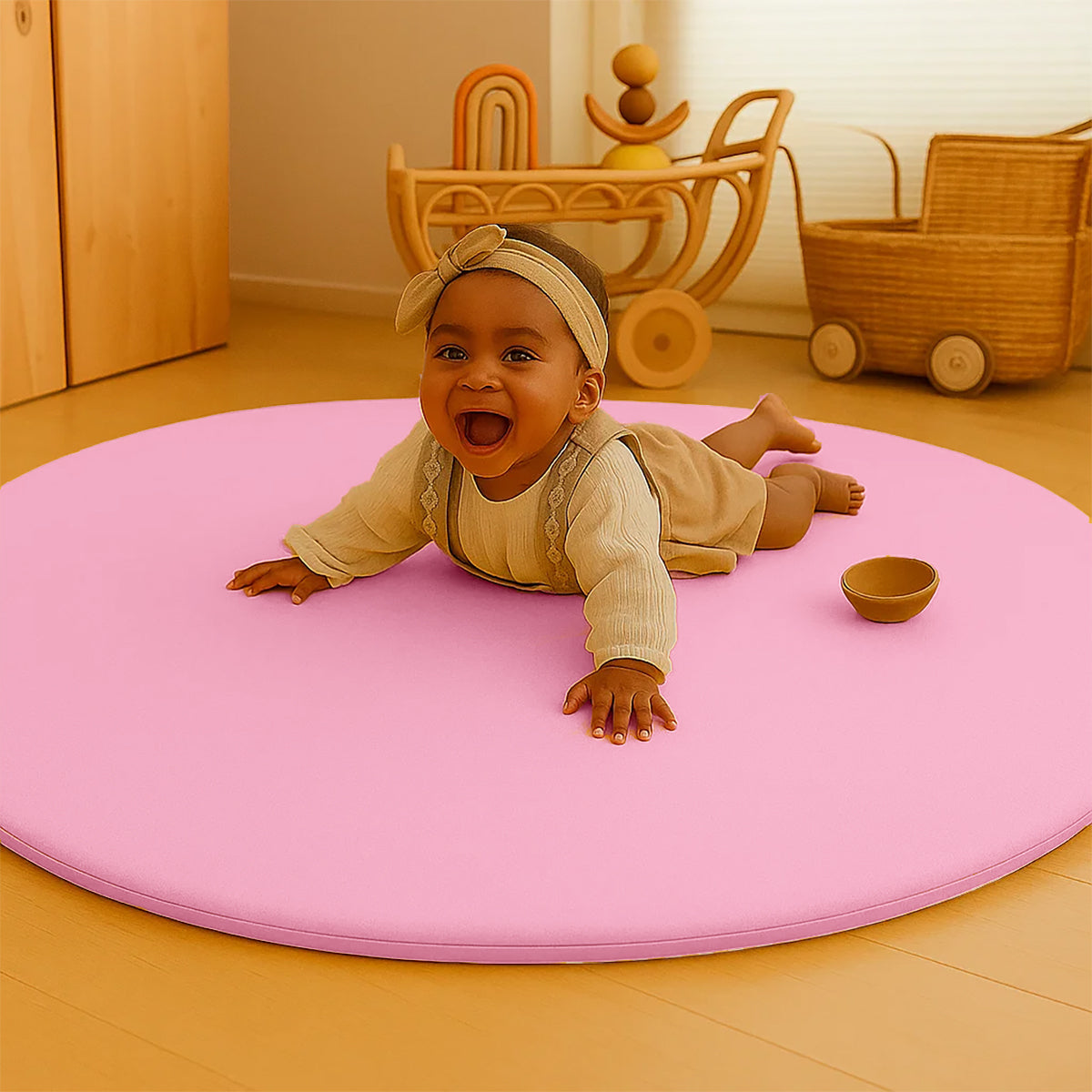 Organic Cotton Activity Mat Havane - Pink