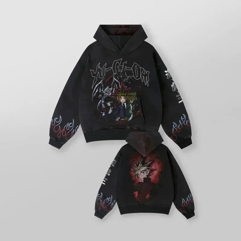 ♥ 2025 New Blue Eyes White Dragon Graphic Hoodies Men Grunge Streetwear Sweatshirt Tops Oversized Hoodie Gothic Harajuku ★☆ly99